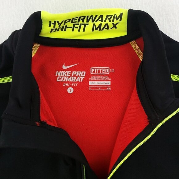 Nike Pro Combat Hyperwarm Dri-Fit Max Men Small Fitted 1/4 Zip Pullover - Picture 2 of 11